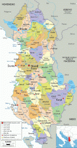 carta geografica Albania