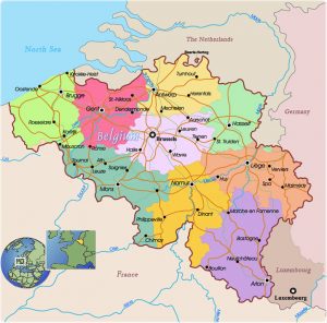 carta geografica Belgio