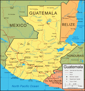carta geografica Guatemala