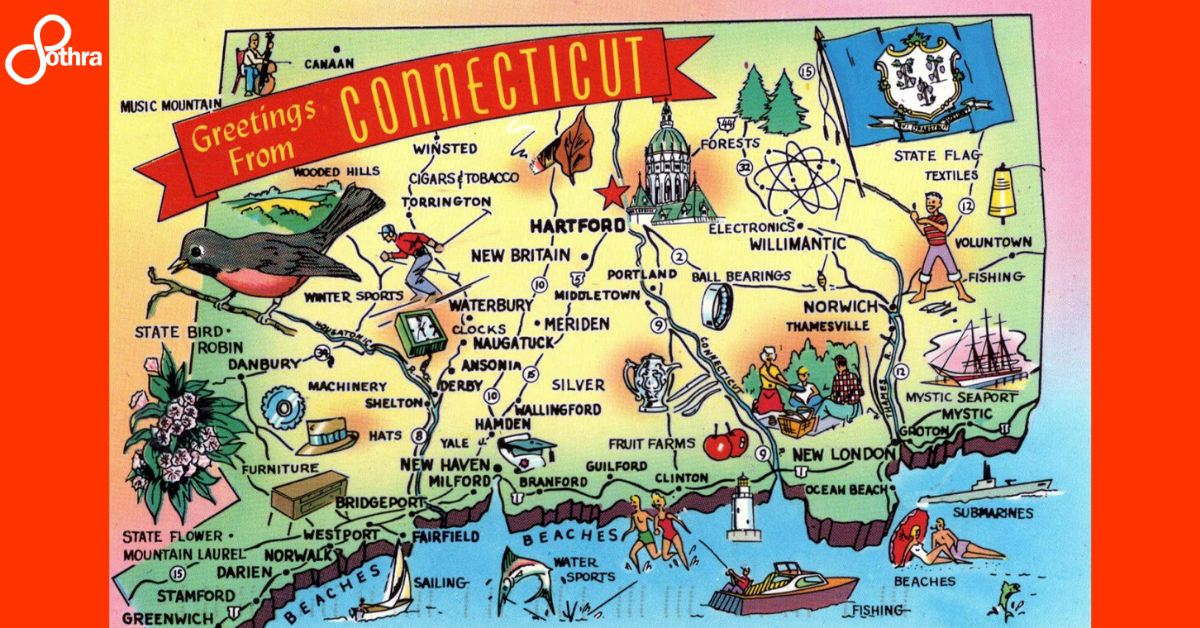 Mappa turistica del Connecticut