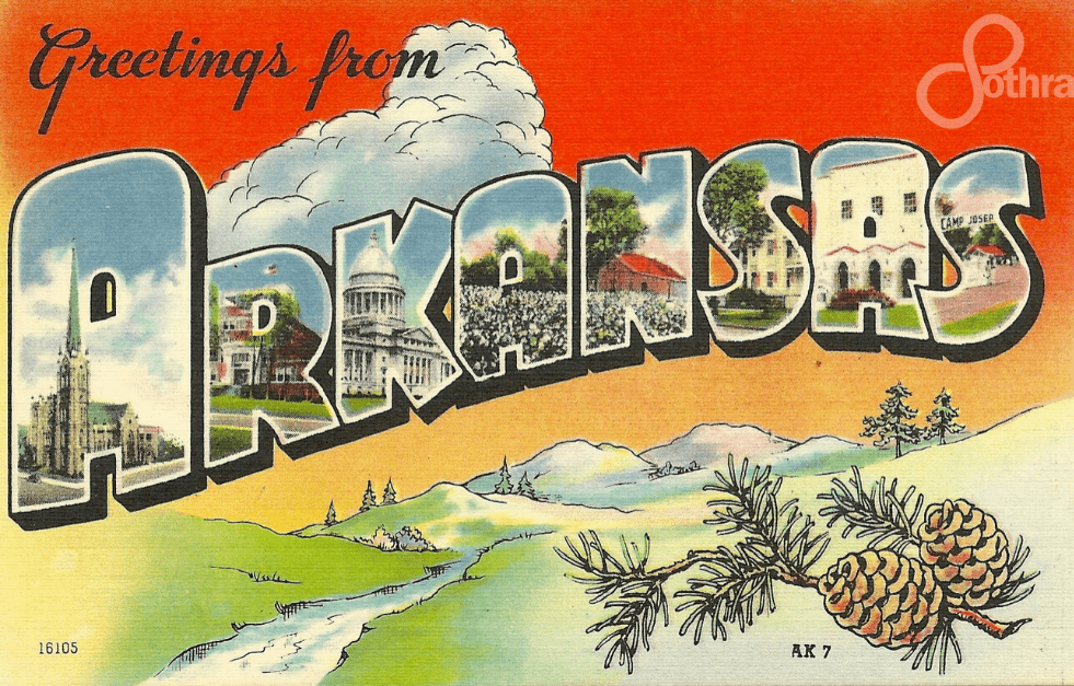 arkansas vintage postcard