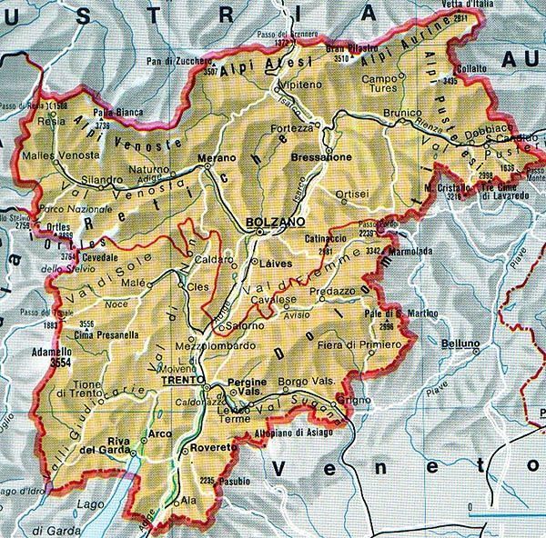 Trentino Alto Adige Mappa