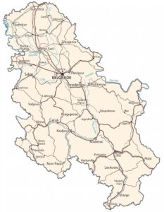 Carta geografica Serbia